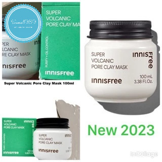 [NEW 2023] Mặt Nạ Tro Núi Lửa Giảm Mụn Đầu Đen Innisfree Super Volcanic Pore Clay Mask 2X 100ml
