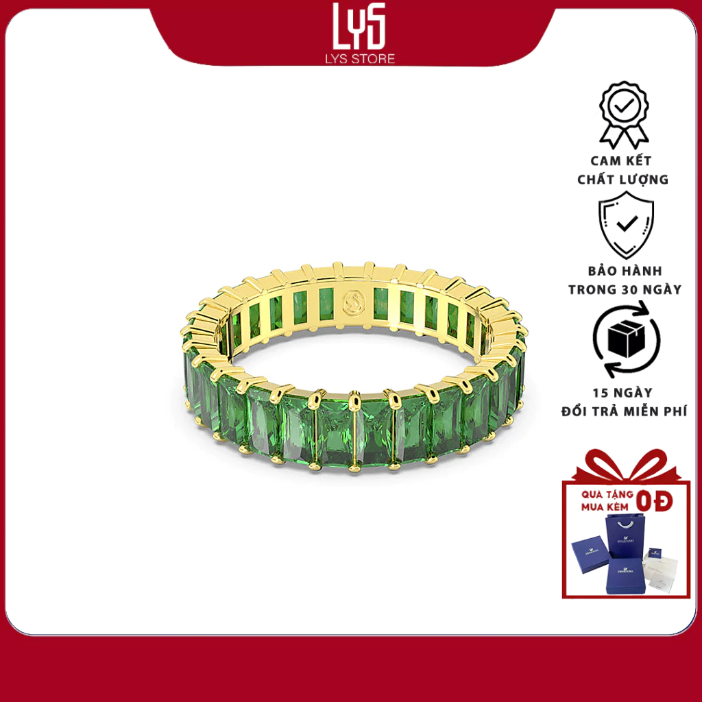 Nhẫn Nữ LYS Matrix ring Baguette cut, Green, Rose gold 8079GR