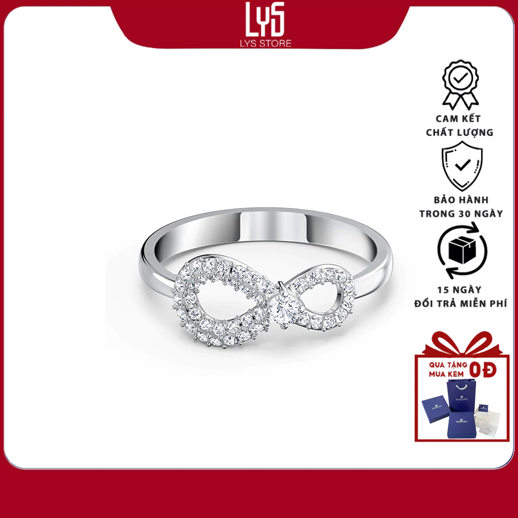 Nhẫn nữ LYS Infinity Ring, White, Rhodium Plated 8068SV