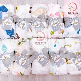 Khăn Manny Aden 100% sợi tre túi lưới mềm mịn in hình họa tiết siêu đáng yêu