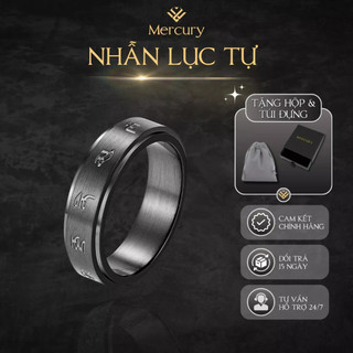 Nhẫn nam Mercury Lục Tự Đen xoay - Trang sức, phụ kiện đeo tay thời trang - Khắc lục tự đại minh chú