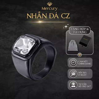 Nhẫn nam Mercury đính CZ trắng - Trang sức, phụ kiện đeo tay thời trang - Thiết kế đính đá Cz Cubic