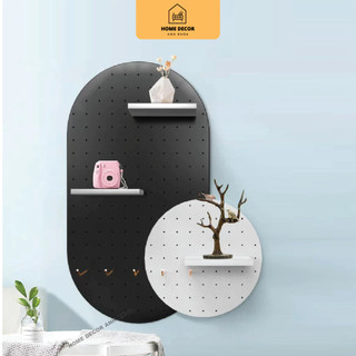 Kệ pegboard hình ô van combo 2 món gỗ MDF  Home Decor Anh Khoa