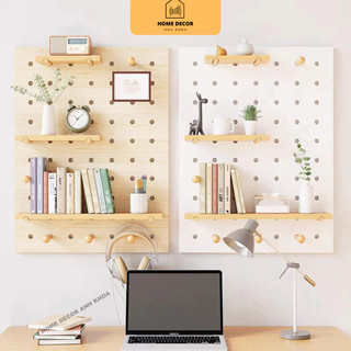 Kệ Gỗ Trang Trí Gỗ Pegboard Hình Chữ Nhật  - Gỗ MDF Thái Lan Chống Ẩm Có Làm Theo Kích Thước Yêu Cầu Home Decor Anh Khoa