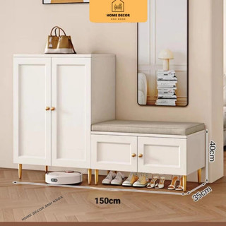 Tủ giầy kết hợp ghế ngồi gỗ mdf cốt xanh chống ẩm giá xưởng phong cách hiện đại M051