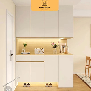 tủ giày kịch trần nhận đặt theo thiết kế,kiểu dáng,màu sắc theo khách hàng lắp đặt trong khu vực Home Decor Anh Khoa