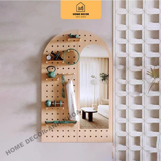 kệ pegboard có gương treo đồ đa năng gỗ MDF cốt xanh chống ẩm trẻ trung sang trọng đơn giản HOME DECOR ANH KHOA