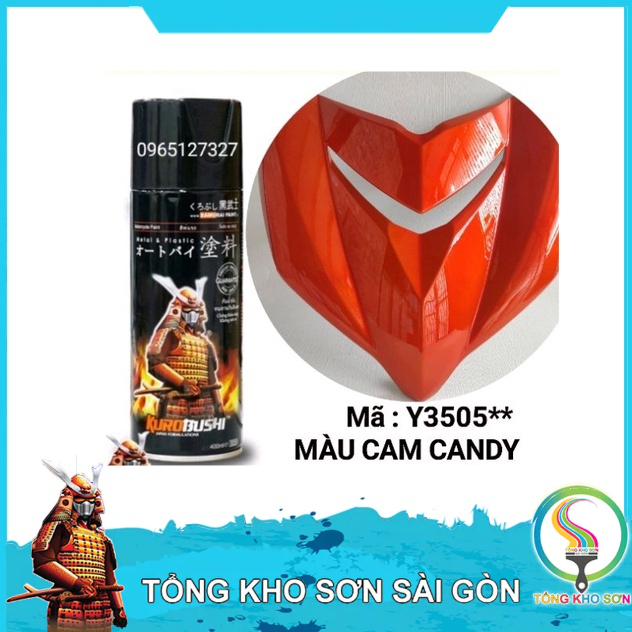Bình xịt sơn Samurai màu cam rực Y3505