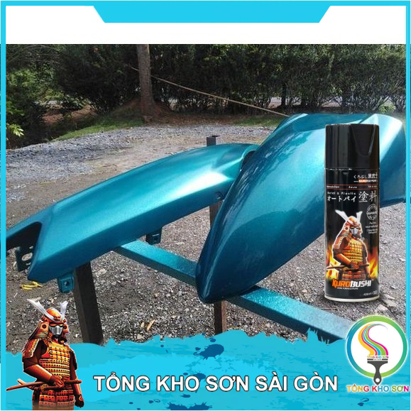 Chai sơn samurai màu xanh Y132 - Sơn xịt samurai màu xanh