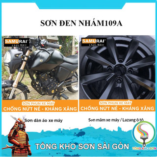 Bình xịt sơn màu đen nhám 109A Sơn xịt Samurai cho xe máy ô tô