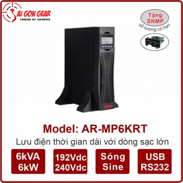 BỘ LƯU ĐIỆN UPS ARES AR-MP6KRT 6KVA/6KW ONLINE