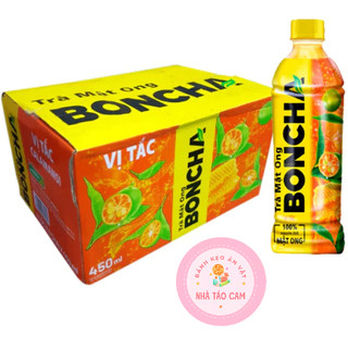 Thùng 24 chai trà mật ong bon cha vị tắc/ chai 450ml