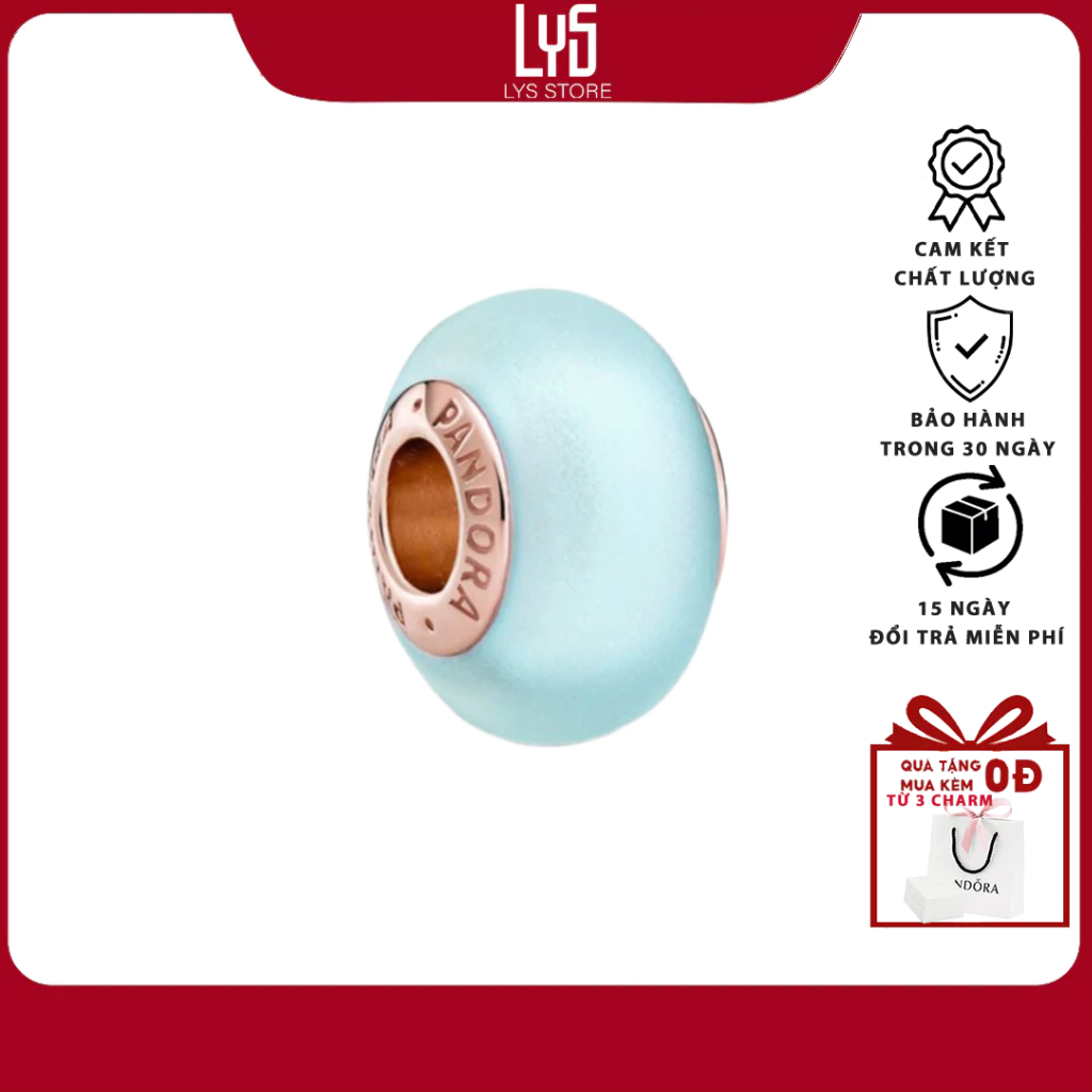 Charm Bạc Lys Matte Blue Murano Glass thủy tinh xanh nước biển 1269 - Charm Bạc S925 cao cấp