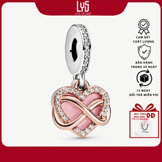 Charm bạc s925 sparkling infinity heart dangle charm 1164 - bạc s925