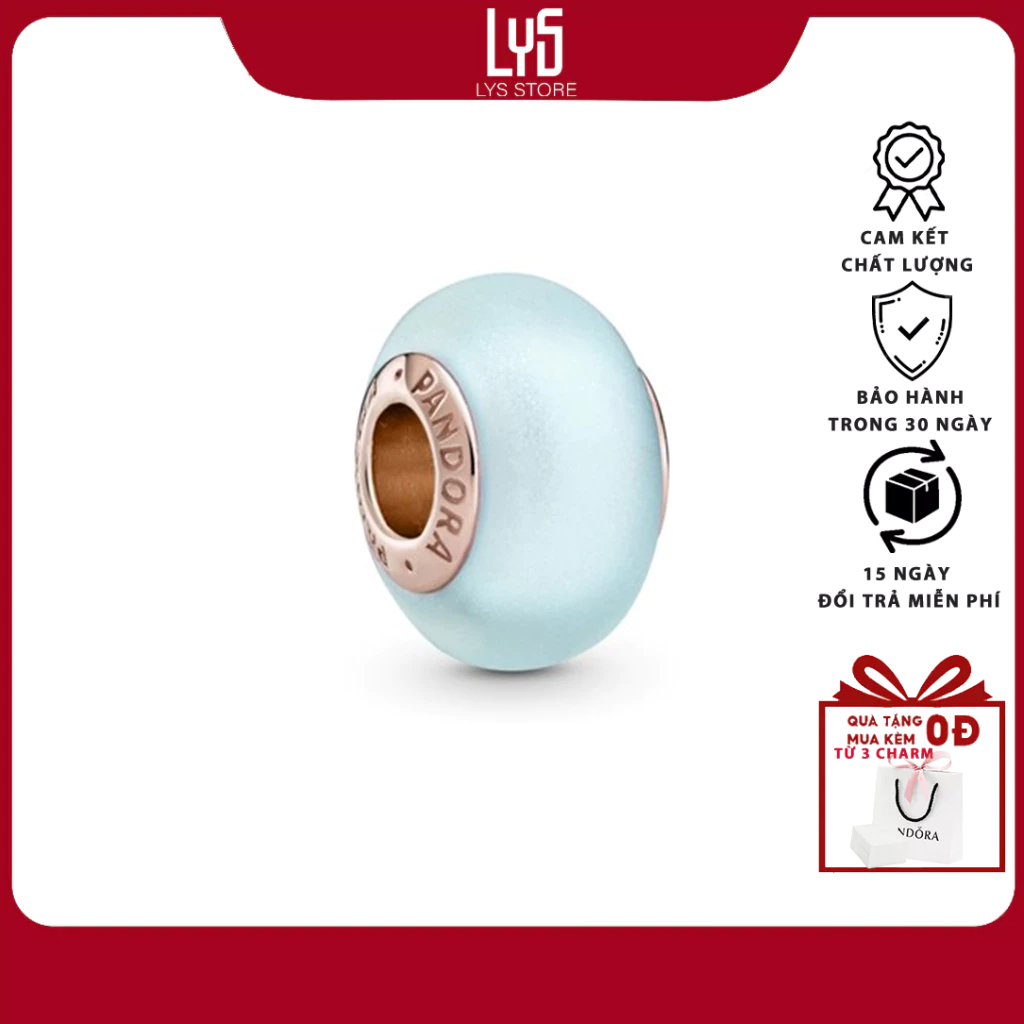 Charm Bạc Lys Matte Blue Murano Glass 1269 - Charm Bạc S925 cao cấp