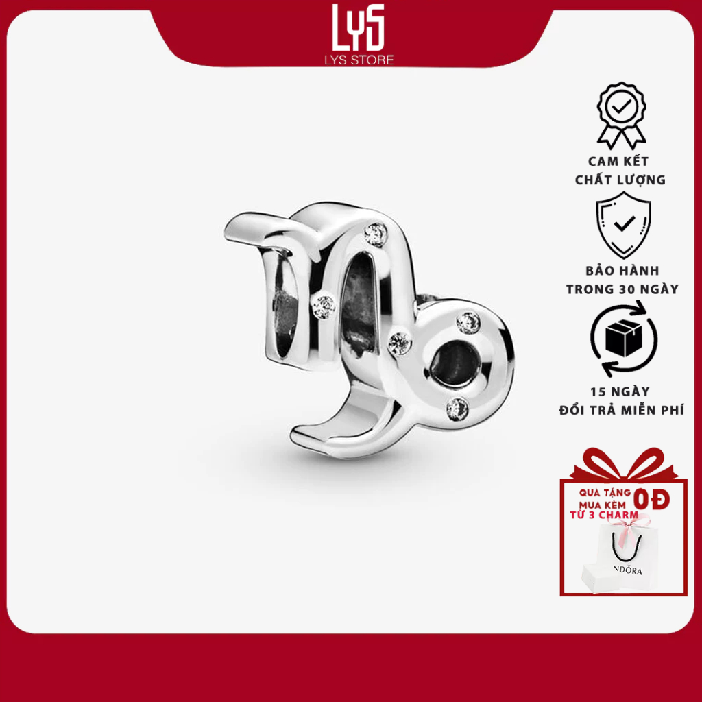 Charm Bạc Lys Sparkling Capricorn Zodiac Cung Hoàng Đạo Ma Kết 1492 - Charm Bạc S925 cao cấp