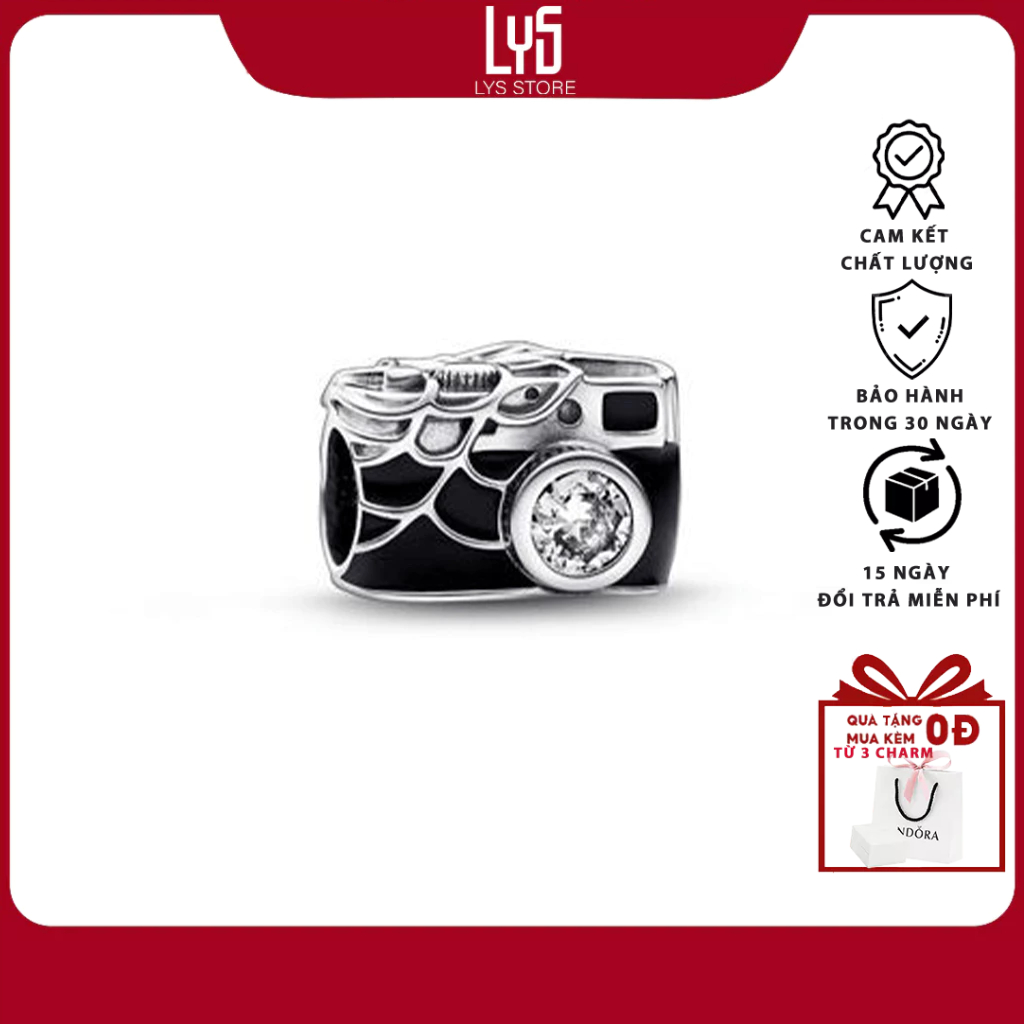 Charm Bạc S925 Marvelspiderman Camera Selfie Hình Máy Ảnh 1516