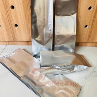 Túi 4 cạnh bạc, 2 biên bạc, đựng trà, cafe, bột...Link 500gr vá 1kg/size