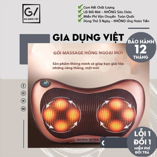 [Hàng Nội Địa] Gối Massage Hồng Ngoại 8 Bi Cao Cấp, Gối Matxa Hồng Ngoại 8 Bi Cao Cấp- Bảo hành 12 tháng