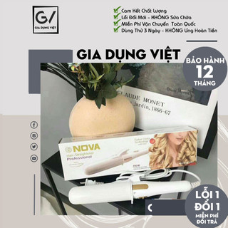 [Hàng Chính Hãng] Lược kẹp tóc đa năng Nova 3in1 809CRM, Máy làm xoăn dập xù là tóc siêu tiện lợi - Bảo Hành 12 Tháng