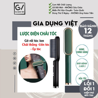 Lược chải tóc bằng điện đa năng cao cấp, lược điện tạo kiểu tóc kiêm máy uốn duỗi ép tóc