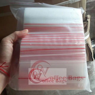 500gr túi zip chỉ đỏ nhiều size(Hàng có sẵn)