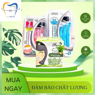 combo kem đánh răng + bàn chải kẻ niềng răng cao cấp nhật bản