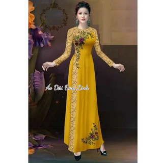 (A557)  Áo dài in 3d mẫu mới rẻ đẹp, sang trọng - Áo Dài Đan Linh