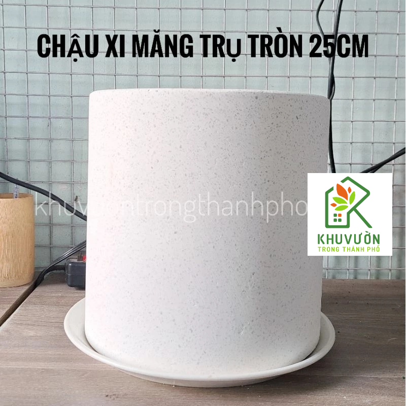 Chậu đá mài trụ tròn 25cm