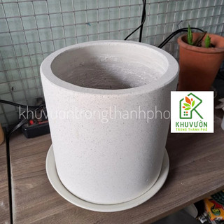 Chậu đá mài trụ tròn 25cm
