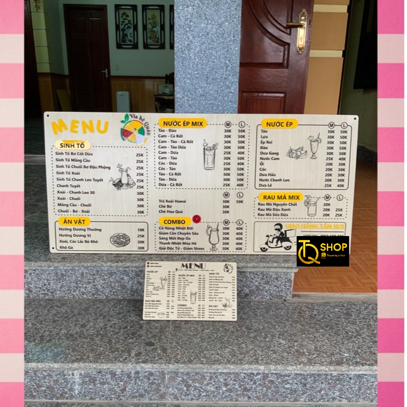 Menu khắc gỗ bản đặc biệt