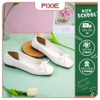 Giày búp bê bệt hoạ tiết nơ pixie h320
