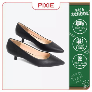 Giày Cao Gót 3cm Mũi Nhọn Gót Nhỏ Trơn Basic Pixie X544