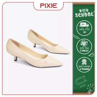 Giày Cao Gót 3cm Mũi Nhọn Gót Nhỏ Trơn Basic Pixie X544