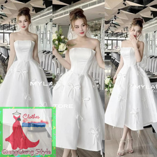 VÁY TAPTA TRẮNG VINTAGE ĐÍNHNƠ TOÀN THÂN 210524