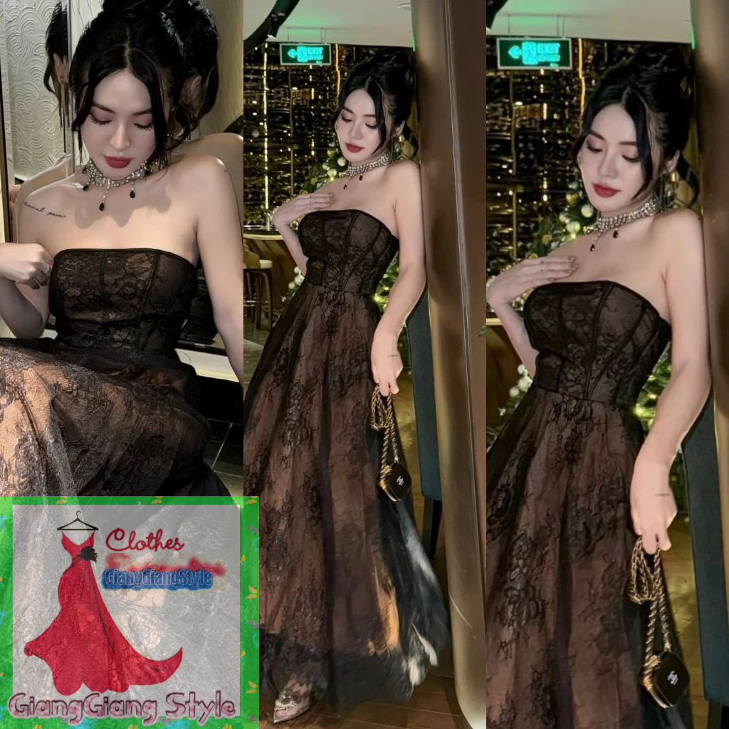VÁY REN LƯỚI HOA CÚP FORM VINTAGE 210524