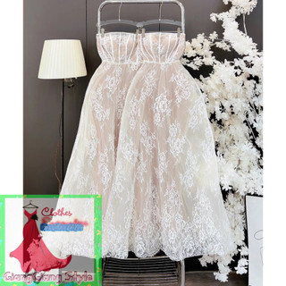 VÁY REN LƯỚI HOA CÚP FORM VINTAGE 210524