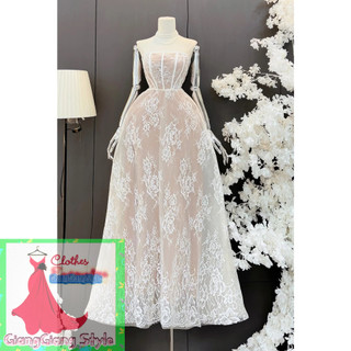 VÁY REN LƯỚI HOA CÚP FORM VINTAGE 210524