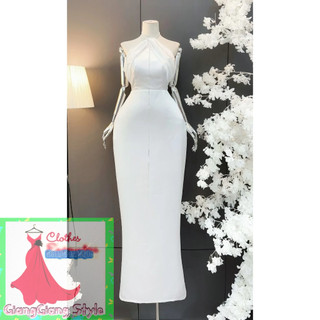VÁY LỤA CỔ YẾM PHỐI DÂY PHỤ KIỆN 210524