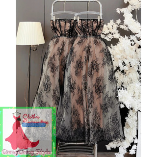 VÁY REN LƯỚI HOA CÚP FORM VINTAGE 210524