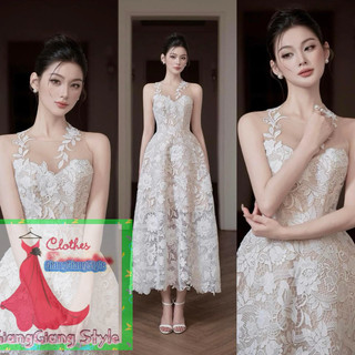 VÁY REN HOA NỔI VINTAGE PHỐI LƯỚI XINH XẮN 190524