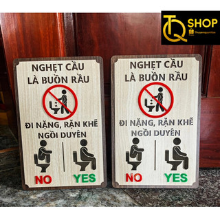 Bảng gỗ decor WC nổi 3d 2 lớp vân gỗ sang trọng, nội dung vui nhộn độc đáo (giá rẻ tận xưởng)