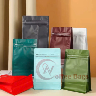 {1kg/size} - Túi 8 cạnh đựng cafe ĐÃ ĐÓNG VAL - [Màu Trắng sữa - màu đen, Đỏ, giấy kraft, Bạc, Đồng]