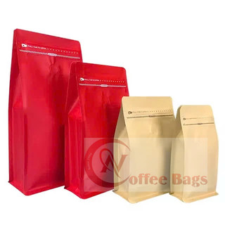 {1kg/size} - Túi 8 cạnh MÀNG GHÉP đựng cafe ĐÃ ĐÓNG VALVE - [Màu Trắng sữa - màu đen, Đỏ, giấy kraft, Bạc, Đồng...]