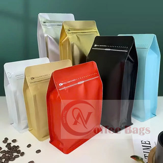 {1kg/size} - Túi 8 cạnh MÀNG GHÉP đựng cafe ĐÃ ĐÓNG VALVE - [Màu Trắng sữa - màu đen, Đỏ, giấy kraft, Bạc, Đồng...]