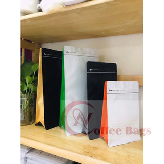 {1kg/size} - Túi 8 cạnh MÀNG GHÉP đựng cafe ĐÃ ĐÓNG VALVE - [Màu Trắng sữa - màu đen, Đỏ, giấy kraft, Bạc, Đồng...]