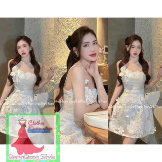 VÁY TÙng REN HOA NỔI PHỐI 2 DÂY REN 110924
