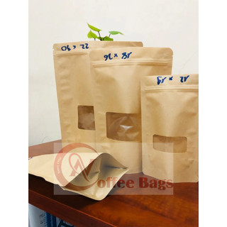 [GIÁ THANH LÝ -500GR] túi zip đáy đứng có cửa sổ (Hàng có sẵn)