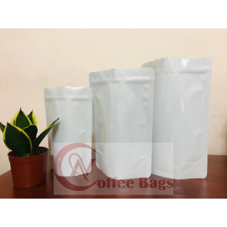 [1kg/size] túi zip đáy đứng 2 mặt trắng sữa (hàng có sẵn)