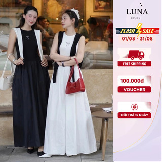  Đầm Maxi 3 Lỗ Sát Nách Luna Design Thêu Nơ Ngực Ôm Thân Trên Dáng Dài Hẹn Hò  Dạo Phố Sang Chảnh Quyến Rũ 
